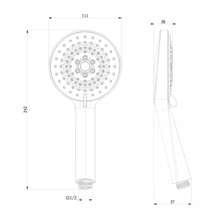 Лейка душевая LEMARK LM8127C, 3-функциональная Лейка душевая LEMARK LM8127C, 3-функциональная