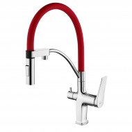 Смеситель LEMARK Comfort LM3074C-Red для кухни с гибким изливом, с подключением к фильтру с питьевой водой