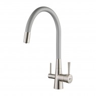 Смеситель LEMARK Comfort LM3075BN-Silver для кухни с гибким изливом, с подключением к фильтру с питьевой водой