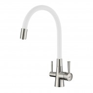 Смеситель LEMARK Comfort LM3075BN-White для кухни с гибким изливом, с подключением к фильтру с питьевой водой