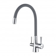 Смеситель LEMARK Comfort LM3075C-Gray для кухни с гибким изливом, с подключением к фильтру с питьевой водой