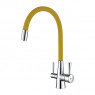 Смеситель LEMARK Comfort LM3075C-Yellow для кухни с гибким изливом, с подключением к фильтру с питьевой водой