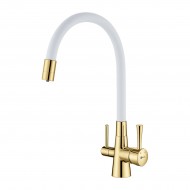 Смеситель LEMARK Comfort LM3075G-White для кухни с гибким изливом, с подключением к фильтру с питьевой водой
