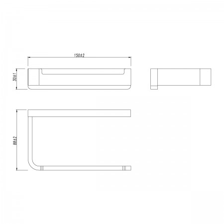 LEMARK | Держатель для туалетной бумаги LEMARK SMOOTH LINE открытый, графит LEMARK | Держатель для туалетной бумаги LEMARK SMOOTH LINE открытый, графит