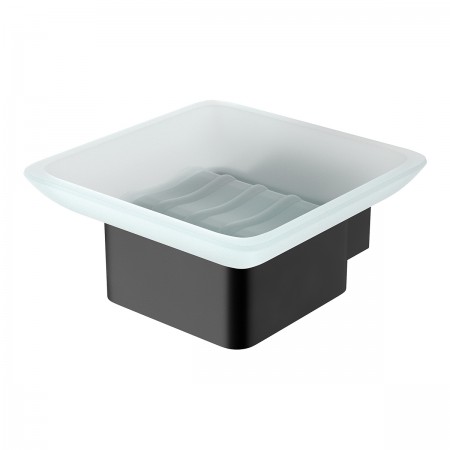 LEMARK | Мыльница LEMARK SMOOTH LINE с держателем, чёрный матовый LEMARK | Мыльница LEMARK SMOOTH LINE с держателем, чёрный матовый