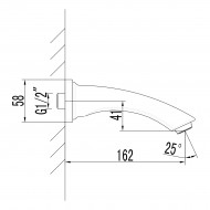 Излив для ванны LEMARK LM3781BL встраиваемый