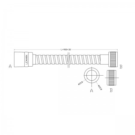 Шланг душевой LEMARK LE8027S, 90 см Шланг душевой LEMARK LE8027S, 90 см