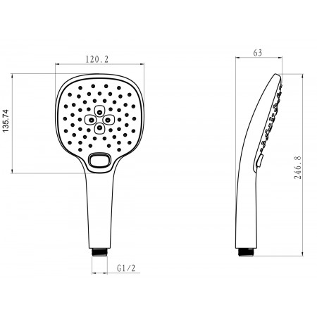 Лейка душевая LEMARK LM0817CWhite, 3-функциональная Лейка душевая LEMARK LM0817CWhite, 3-функциональная