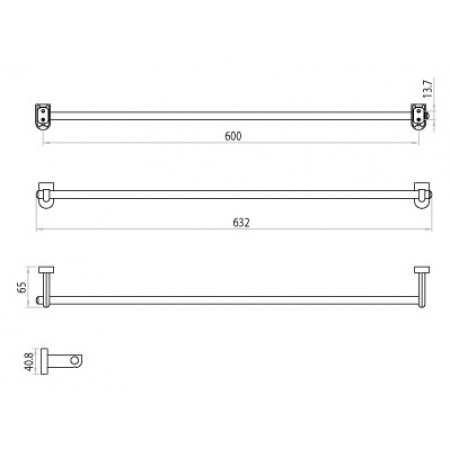 Штанга для полотенец LEMARK LM3138C Штанга для полотенец LEMARK LM3138C