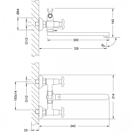 Смеситель LEMARK Flora LM0152C универсальный Смеситель LEMARK Flora LM0152C универсальный