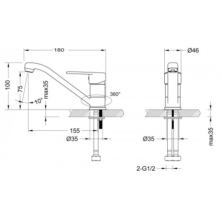 Смеситель LEMARK Point LM0307C для раковины Смеситель LEMARK Point LM0307C для раковины