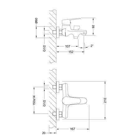 Смеситель LEMARK Point LM0314C для ванны Смеситель LEMARK Point LM0314C для ванны