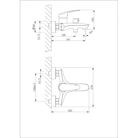 Смеситель LEMARK Linara LM0414C для ванны Смеситель LEMARK Linara LM0414C для ванны