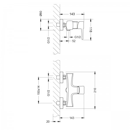 Смеситель LEMARK Evitta LM0503C для душа Смеситель LEMARK Evitta LM0503C для душа