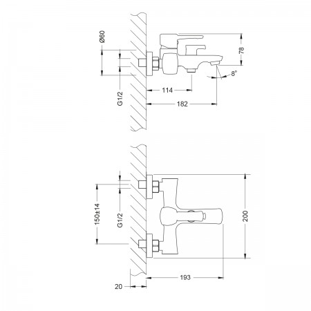 Смеситель LEMARK Evitta LM0514C для ванны Смеситель LEMARK Evitta LM0514C для ванны