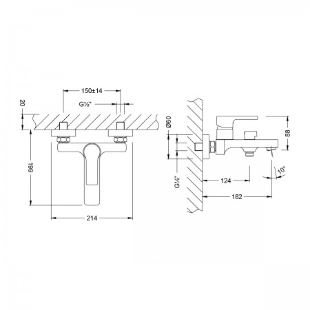 Смеситель LEMARK Aura LM0614CH для ванны Смеситель LEMARK Aura LM0614CH для ванны