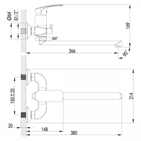 Смеситель LEMARK Plus Shape LM1751C универсальный Смеситель LEMARK Plus Shape LM1751C универсальный