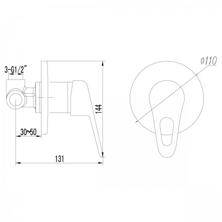Смеситель LEMARK Luna LM4123C для душа, встраиваемый Смеситель LEMARK Luna LM4123C для душа, встраиваемый