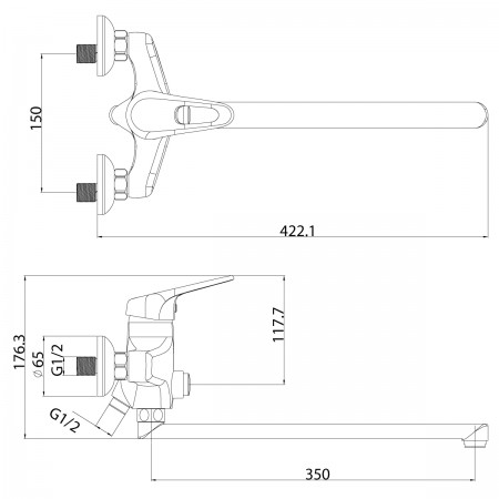Смеситель LEMARK Luna LM4157C универсальный Смеситель LEMARK Luna LM4157C универсальный