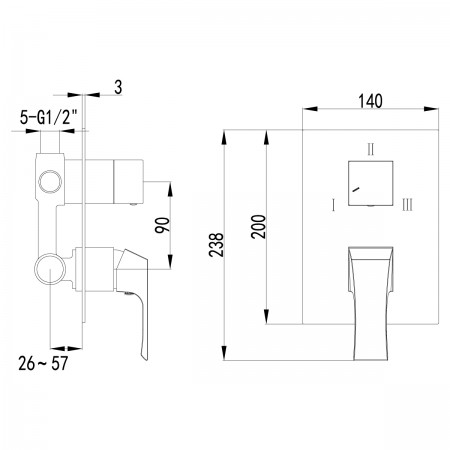 Смеситель LEMARK Unit LM4528C для ванны и душа, встраиваемый Смеситель LEMARK Unit LM4528C для ванны и душа, встраиваемый