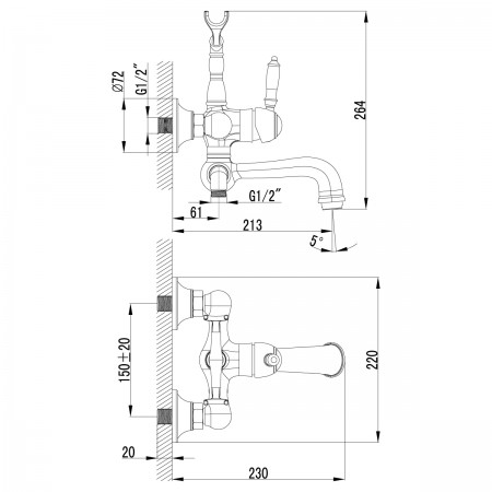 Смеситель LEMARK Villa LM4812B для ванны Смеситель LEMARK Villa LM4812B для ванны