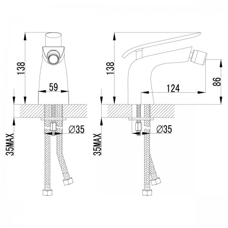 Смеситель LEMARK Melange LM4908CW для биде Смеситель LEMARK Melange LM4908CW для биде
