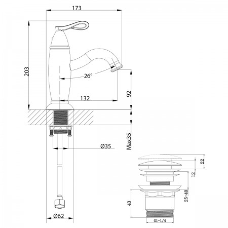 Смеситель LEMARK Prime LM6106BRG для раковины Смеситель LEMARK Prime LM6106BRG для раковины