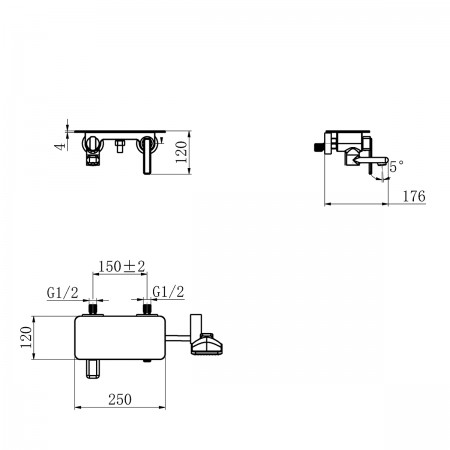 Смеситель LEMARK Mista LM6414WG для ванны Смеситель LEMARK Mista LM6414WG для ванны
