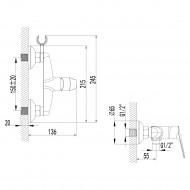Смеситель LEMARK Partner LM6559C для душа