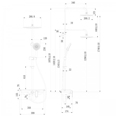 Смеситель LEMARK Tropic LM7012C для ванны и душа Смеситель LEMARK Tropic LM7012C для ванны и душа