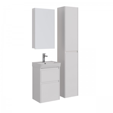 Тумба LEMARK COMBI 45 см под 1 раковину, подвесная/напольная, 2 ящика, цвет корпуса, фасада: Белый глянец Тумба LEMARK COMBI 45 см под 1 раковину, подвесная/напольная, 2 ящика, цвет корпуса, фасада: Белый глянец