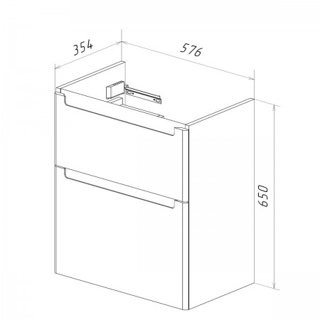 Тумба LEMARK BUNO 60 см под 1 раковину, подвесная/напольная, 2 ящика, цвет корпуса, фасада: Белый глянец Тумба LEMARK BUNO 60 см под 1 раковину, подвесная/напольная, 2 ящика, цвет корпуса, фасада: Белый глянец