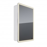 Шкаф зеркальный LEMARK ELEMENT 50х80 см 1 дверный, петли справа, с подсветкой, с розеткой, цвет корпуса: Белый